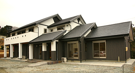 二世帯住宅:珪藻土を取り入れた自然素材住宅:外観